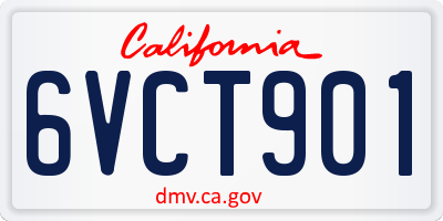 CA license plate 6VCT901