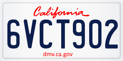 CA license plate 6VCT902