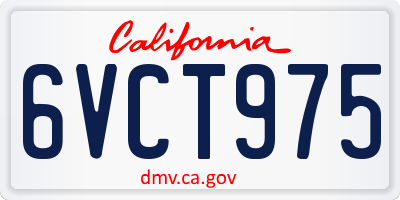 CA license plate 6VCT975