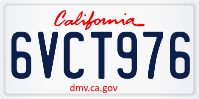 CA license plate 6VCT976