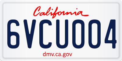 CA license plate 6VCU004