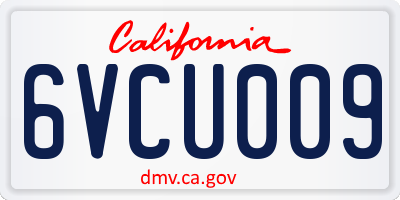 CA license plate 6VCU009