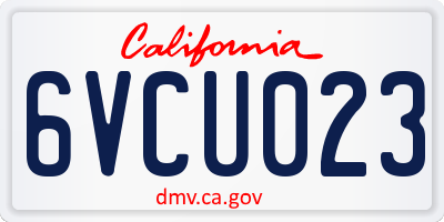 CA license plate 6VCU023