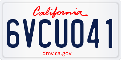 CA license plate 6VCU041