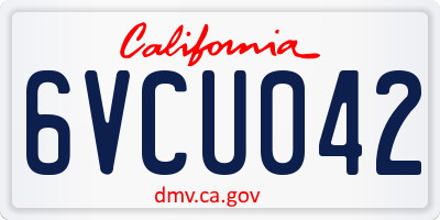 CA license plate 6VCU042