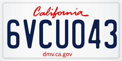 CA license plate 6VCU043