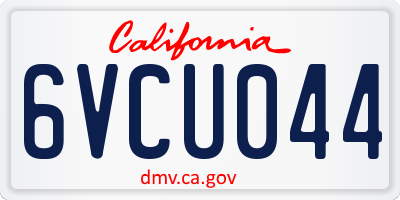 CA license plate 6VCU044