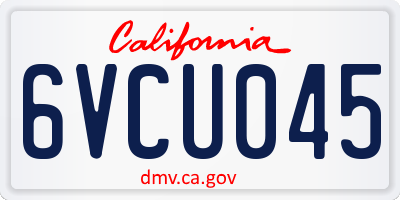 CA license plate 6VCU045
