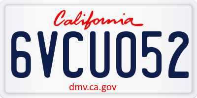 CA license plate 6VCU052