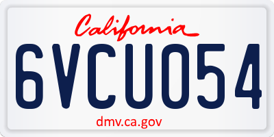 CA license plate 6VCU054