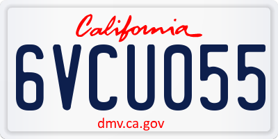 CA license plate 6VCU055
