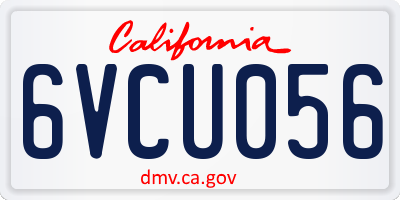 CA license plate 6VCU056