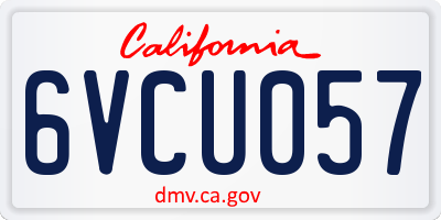 CA license plate 6VCU057