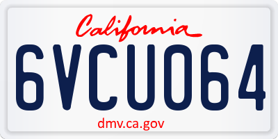 CA license plate 6VCU064