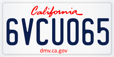 CA license plate 6VCU065