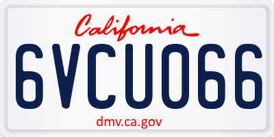 CA license plate 6VCU066