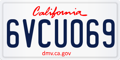 CA license plate 6VCU069