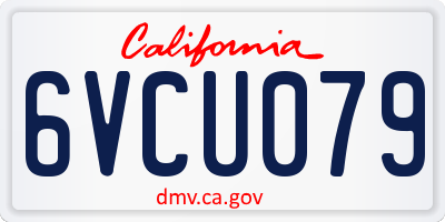 CA license plate 6VCU079