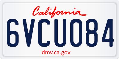 CA license plate 6VCU084