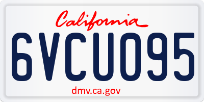 CA license plate 6VCU095