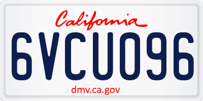 CA license plate 6VCU096