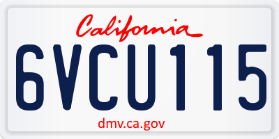CA license plate 6VCU115