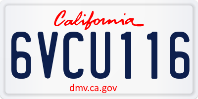 CA license plate 6VCU116