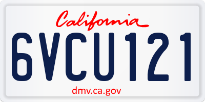 CA license plate 6VCU121