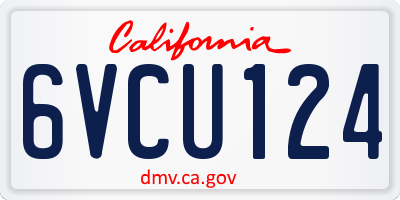 CA license plate 6VCU124