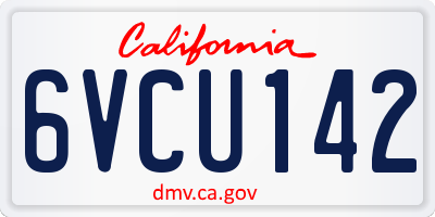 CA license plate 6VCU142