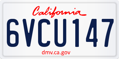 CA license plate 6VCU147