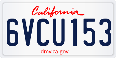 CA license plate 6VCU153