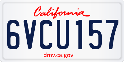 CA license plate 6VCU157