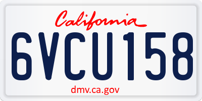 CA license plate 6VCU158