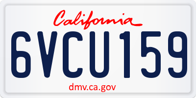 CA license plate 6VCU159