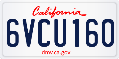 CA license plate 6VCU160