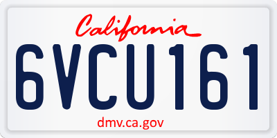 CA license plate 6VCU161