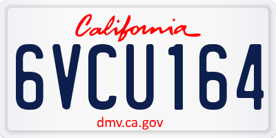 CA license plate 6VCU164