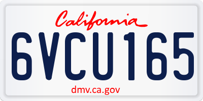 CA license plate 6VCU165