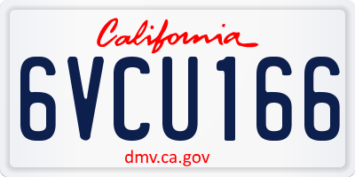 CA license plate 6VCU166