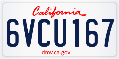 CA license plate 6VCU167