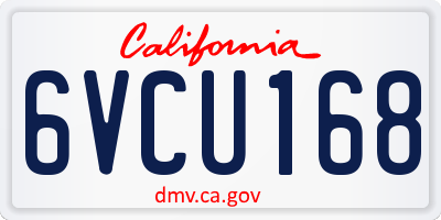 CA license plate 6VCU168