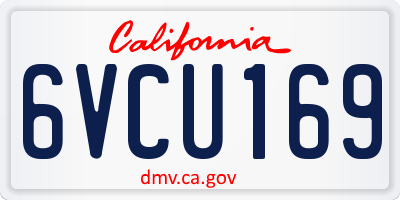 CA license plate 6VCU169