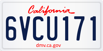 CA license plate 6VCU171
