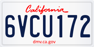 CA license plate 6VCU172