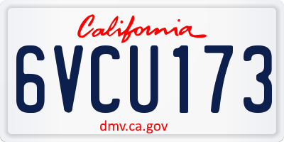 CA license plate 6VCU173