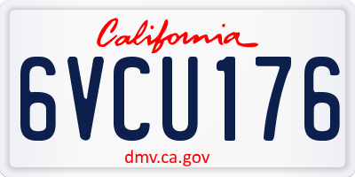 CA license plate 6VCU176