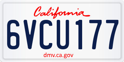 CA license plate 6VCU177