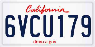 CA license plate 6VCU179