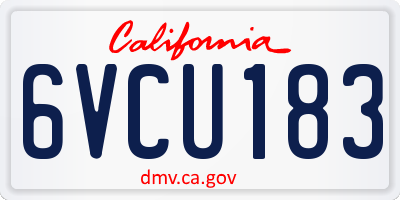 CA license plate 6VCU183